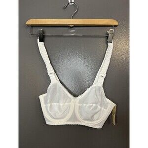 Vintage Mary Jane Bra Womens 32B White Style 74 Made in USA Nylon Unlined 80s